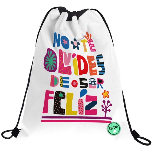 [GRA37610526] SACO PLANO SE TU SE FELIZ BLANCO