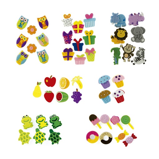 [GRA68048606] SET FIGURAS VELCRO ADESIVO3D REGALOS