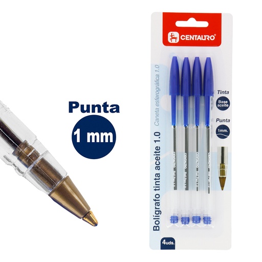 [GRA86212730] BLISTER 4BOLIS 1MM T.ACEITE AZUL CENTAU