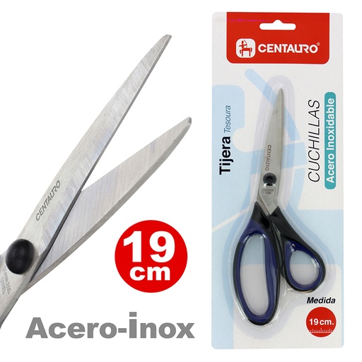 [GRA86232230] BLISTER 1TESOURA OFI.19CM MANGO NG+AZ CEN