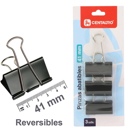 [GRA86401011] BLISTER 3 PINZAS ABATIBLES 41MM CENTA