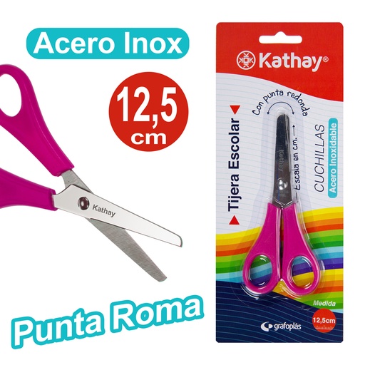 [GRA86421599] BLISTER 1TESOURA ESC. 12,5CM KATHAY