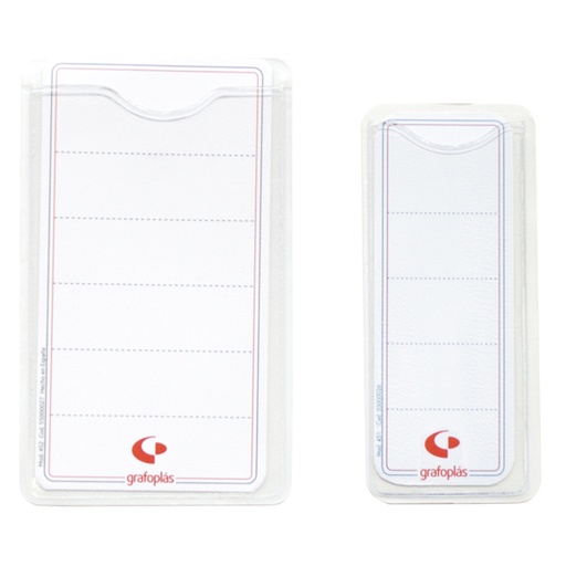 [GRA04510000] PORTA CARTOES VISOR ADESIVO 35X80mm.INCOLOR