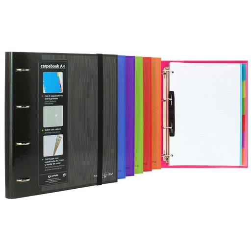 [GRA88102051] CARPEBOOK 4D35 A4 MULTILINE ROJO