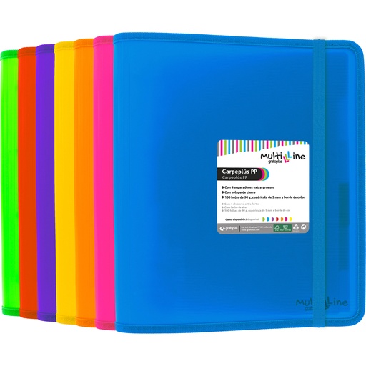 [GRA88200030] PASTA EPLUS MULTILINE PP A4 AZUL