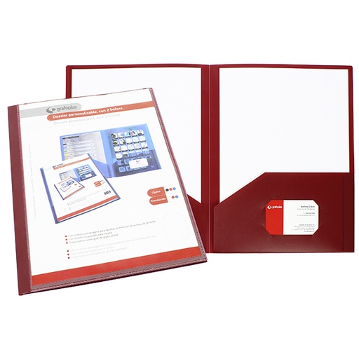 [GRA30101651] DOSSIER PERSON.OPACO 2 BOLSAS PP ROJO