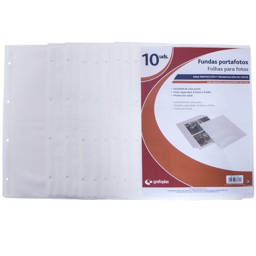 [GRA06470500] EMB. 10 MICAS PP 8 FOTOG. BLANCO 4TAL