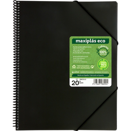 [GRA39805110] PASTA 50 MICAS MAXIPLAS NEGRA RECICLADA