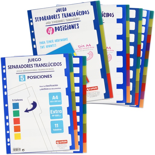 [GRA41260600] JOGO SEPARAD.PP 0,5 A4 12POS/2*6COL 11T