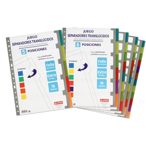 [GRA41261500] JOGO SEPAR. PP 0,5 FOL 8POS/2*4COL 16T