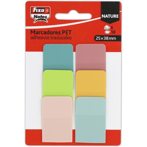 [GRA65003190] PACK 6 MARCADORES 10H 25X38MM NATURE