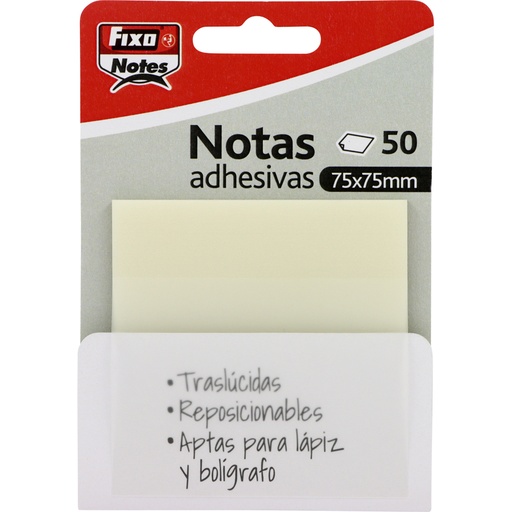 [GRA65007894] PACK 50 NOTAS ADES. 75X75MM AMARILL PAST