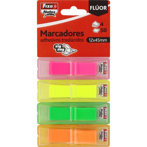 [GRA65008180] PACK POPUP 4 MARCADORES 50H 12X45MM FLUO