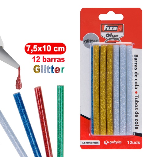 [GRA00058599] BLS 12 BARRAS COLA GLITTER 7,5X100MM