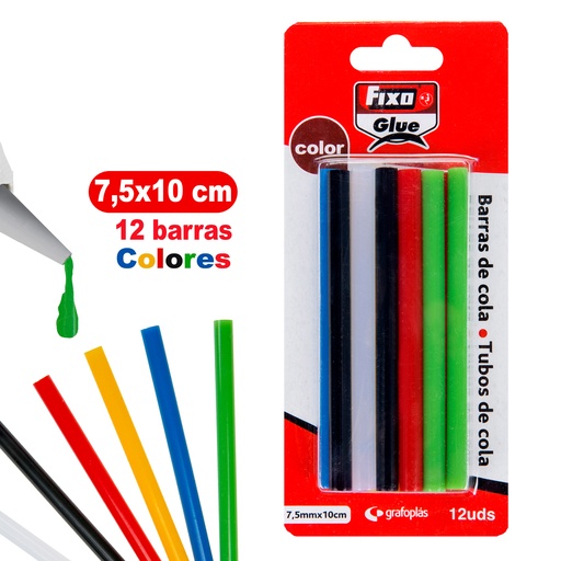 [GRA00058699] BLS 12 BARRAS COLA COLORES 7,5X100MM