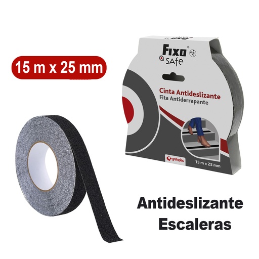 [GRA75601000] FITA ANTIDESLIZANTE FIXO SAFE 15MX25MM