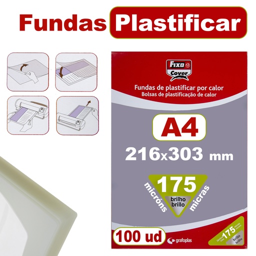 [GRA01022000] CAIXA 100 BOLSASPLAST.A4 B.216X303MM 175MY