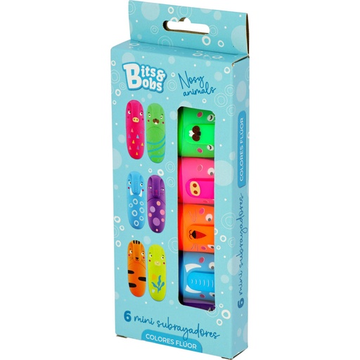 [GRA00041999] CAIXA6 MINI SUBLINHADORES FLUOR NOSY ANIMALS
