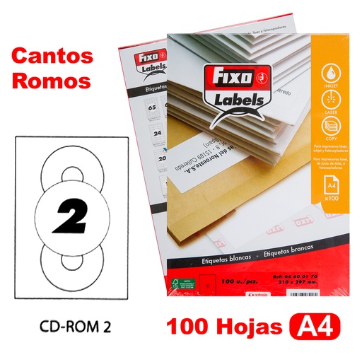 [GRA04610270] CAIXA 100H.A4 ETIQUE.C/ROMOS CD ROM 2