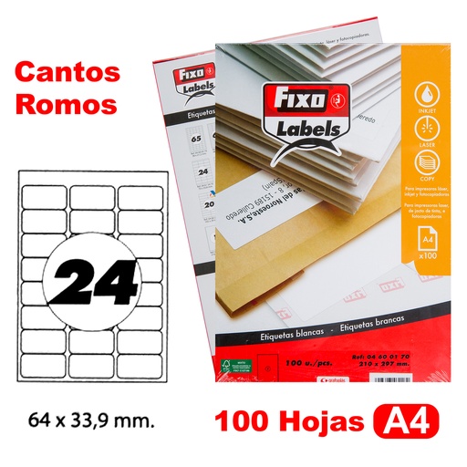 [GRA04652470] CAIXA 100H.A4 ETIQUE.C/ROMO 63,5X33,9MM