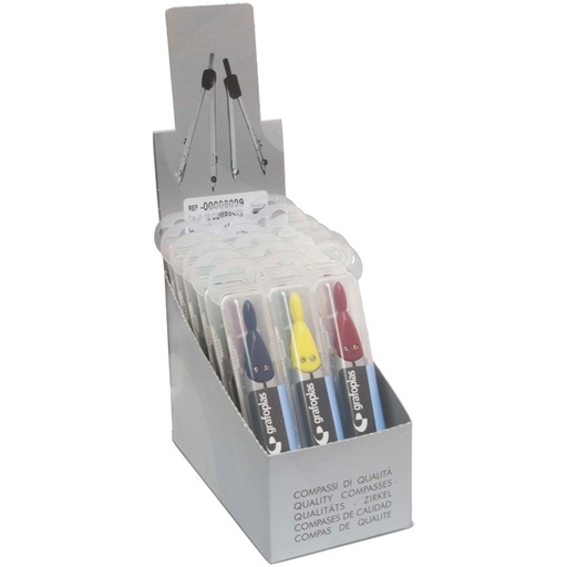 [GRA00008099] CAIXA 18 COMPASSOES COLORES FUNNY SORT.