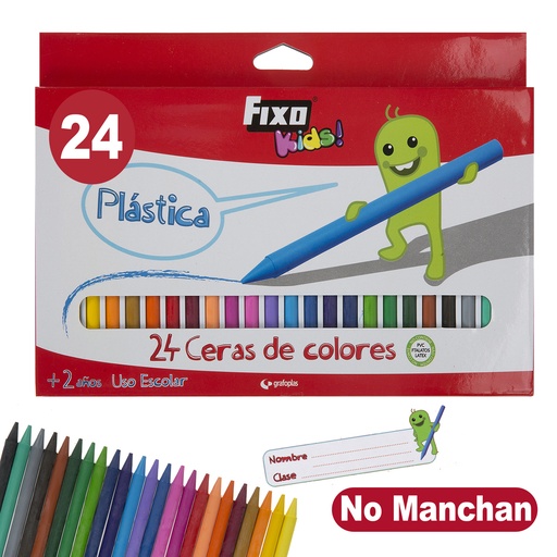 [GRA00034799] CAIXA 24 CERAS PLAST.FIXO KIDS