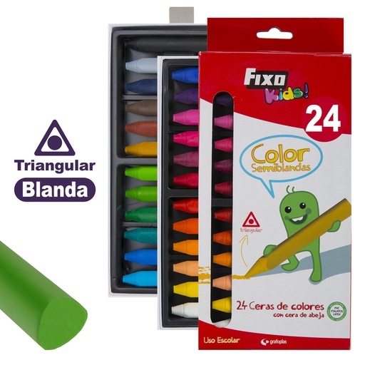 [GRA00034999] CAIXA 24UD.CERA SEMI-BLAND.COLOR FIXOKIDS