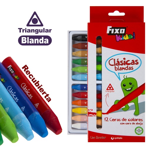 [GRA00035099] CAIXA 12UD.CERA MACIA CLASICA FIXO KIDS