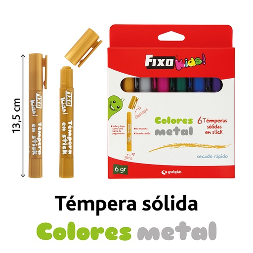 [GRA00035199] CAIXA 6 UDS TEMPERA SOLIDA 6GR COL.METAL