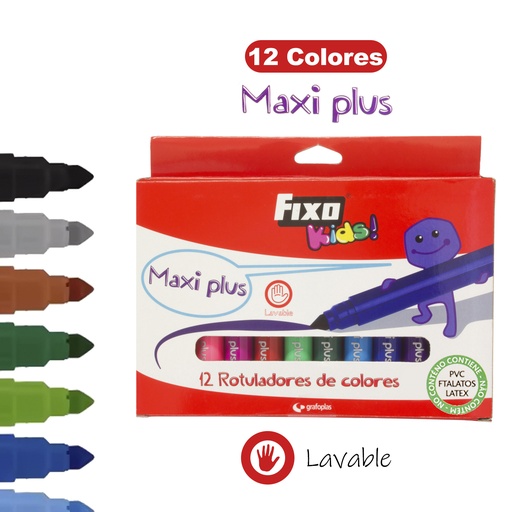 [GRA00035899] CAIXA 12 MARCADORES MAXIPLUS FIXO