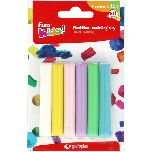 [GRA68100199] PLASTILINA 6 COLORES 60G
