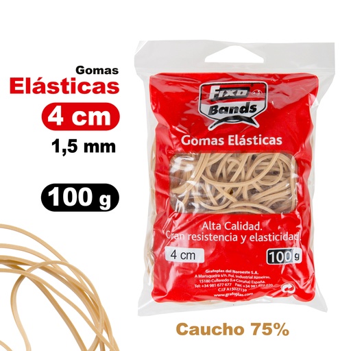 [GRA00045040] EMB. 100G ELASTICOS 1,5MM X 4CM FIXO
