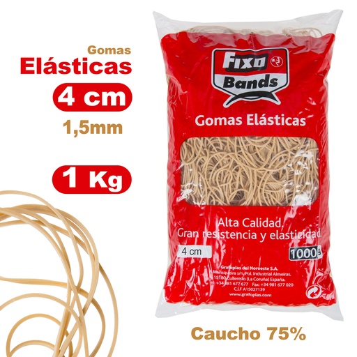 [GRA00047040] EMB. 1000G ELASTICOS 1,5MM X 4CM FIXO