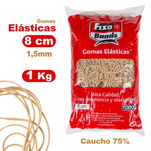 [GRA00047240] EMB. 1000G ELASTICOS 1,5MM X 8CM FIXO