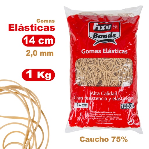 [GRA00047540] EMB. 1000G ELASTICOS 2MM X 14CM FIXO
