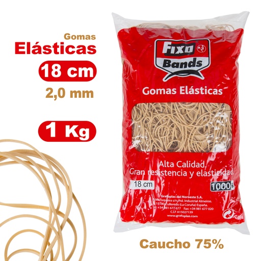[GRA00047740] EMB. 1000G ELASTICOS 2MM X 18CM FIXO