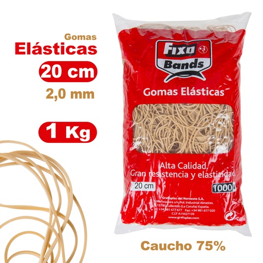 [GRA00047840] EMB. 1000G ELASTICOS 2MM X 20CM FIXO