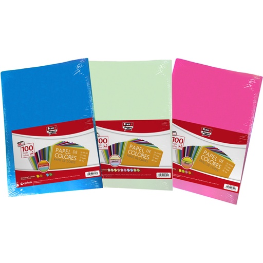 [GRA00650099] PAQ.100 FLS A4 80G SORTIDO PASTEL