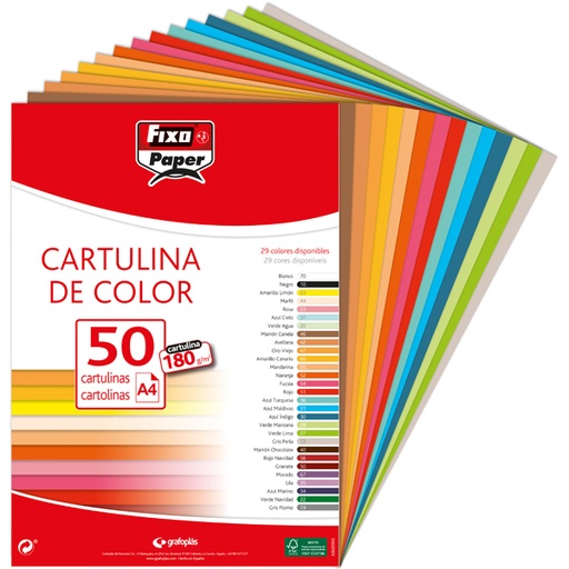 [GRA11110327] PAQ.50 CARTOLINA 180G.A4 V.LIMA