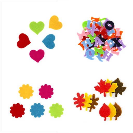 [GRA68003900] PACK 100 FIG. DE FIELTRO ADH. LETRAS