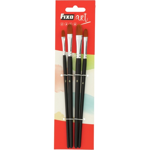[GRA06806400] SET 4 PINCEL LENGUA GATO 2/4/6/8 FIXOART