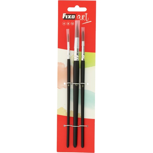 [GRA06806600] SET 3 PINCEL REDONDO No 4/8/12 FIXOART