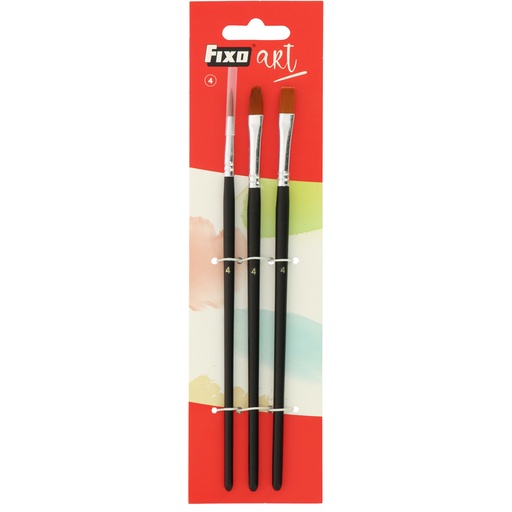 [GRA06806900] SET 3 PINCELES No4 SURTIDOS FIXOART