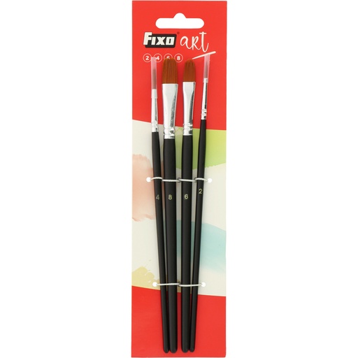 [GRA06807000] SET 4 PINCEL 2LENGUA/2 REDONDOS FIXOART
