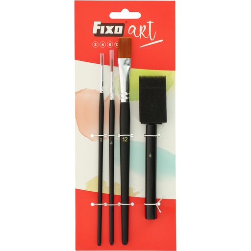[GRA06807500] SET 3 PINCEL SURTIDO Y ESPONJA FIXOART