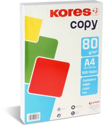 [GRA70982300] PAQ.PAPEL 500 HOJAS A4 80G.KORES COPY