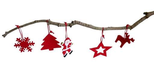 [GRA00040499] PACK 5 FIG.FIELTRO C/CORDON NAVIDAD SURT
