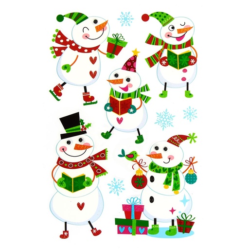 [GRA68070502] PEGATINAS C/OJITOS MOVILES MUNECOS NIEV