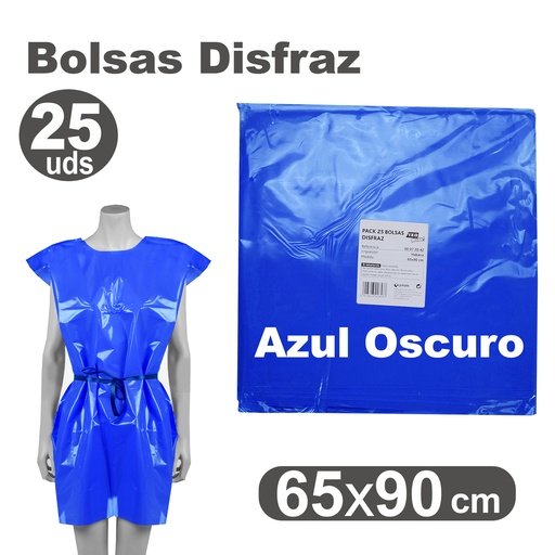 [GRA00072032] PACK25 BOLSA DISFRAZ 65X90 AZUL OSCURO