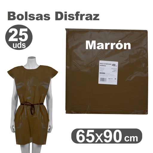 [GRA00072040] PACK25 BOLSA DISFRAZ 65X90 MARRON